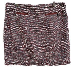 Loft Women Skirt Size 10 Burgundy Gray Pockets Car‎